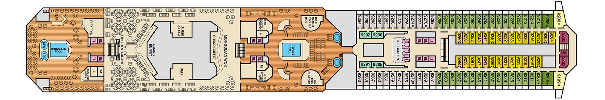 Deck 9 - Lido plan